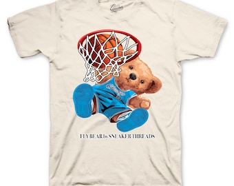 Retro 1 University Blue Reimagined Shirt To Match Shoes - Fly Bear Sneaker Tee