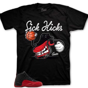 FLY KICKS Shirt Design To Match Retro 12 Flu Game Sneakers AJ12 Sneaker Tees