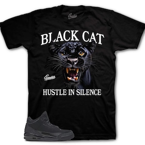 レトロ 3 ブラック キャット AJ3 に合うシャツ - ハッスル スニーカー T シャツ