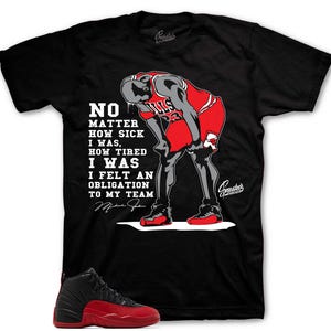 Shirt Design To Match Retro 12 Flu Game Sneakers - No Matter Sneaker Tee