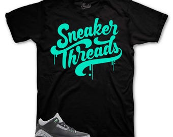 Sneaker Tees To Match Retro 3 Grün Glow 1 - ST Drip Shirt