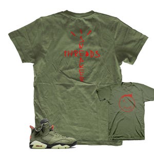 Sneaker Tees To Match Retro 6 Olive Travis Scott - Scribble Shirt