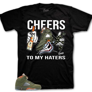 Shirts To Match Retro 5 Olive AJ5 - Fly Kicks Sneaker Tee