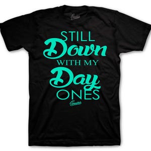Camisetas de tênis para combinar com a camiseta Retro 1 Green Glow 3 - Day Ones