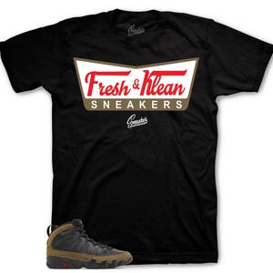 Shirts To Match Retro 9 Olive AJ9 - Fresh Klean Sneaker Tee
