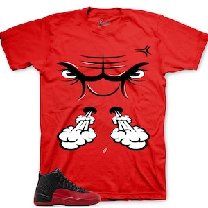 RAGING FACE Shirt Design To Match Retro 12 Flu Game Sneakers AJ12 Sneaker Tees