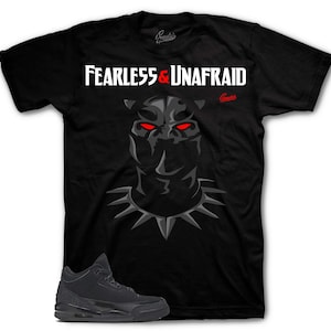 Shirt To Match Retro 3 Black Cat AJ3 - Fearless Sneaker Tees