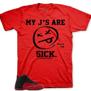 MY Js Shirt Design To Match Retro 12 Flu Game Sneakers AJ12 Sneaker Tees