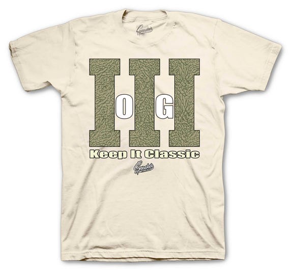 Retro 3 Family Affair Sneaker Shirts Match AJ3 Medium Olive
