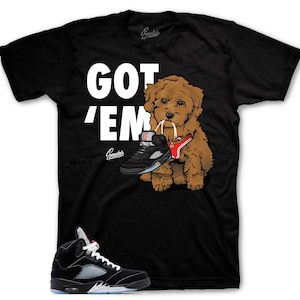 Shirt To Match Retro 5 Black Metallic AJ5 - Copped Em Sneaker Tees
