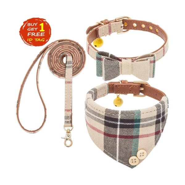 small dog collar with bow tie