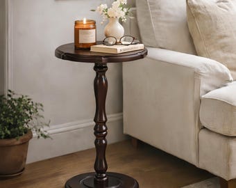 ヴィンテージ木製台座スタンド、ダークウッド仕上げ