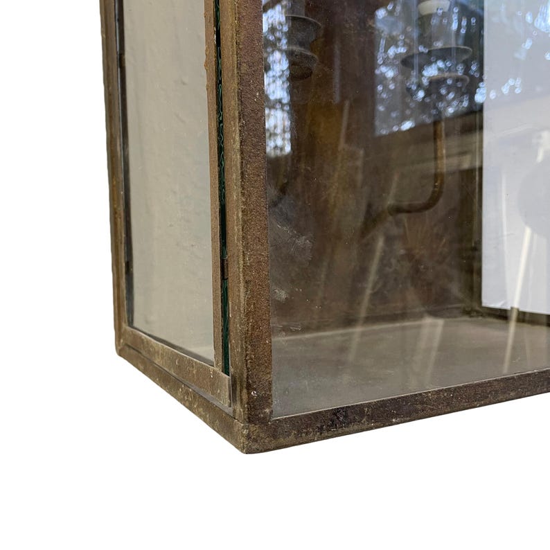Vintage Wall Lantern with Glass Door, Double Light French Style Wall Sconce image 9