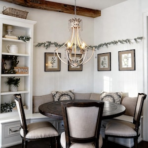 Shabby Chic kristallen kroonluchter: Franse, landelijke rustieke plafondlamp