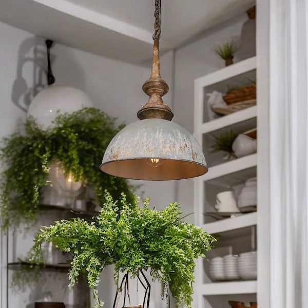 Distressed Metal Farmhouse Pendant Light