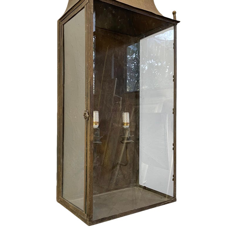 Vintage Wall Lantern with Glass Door, Double Light French Style Wall Sconce image 10