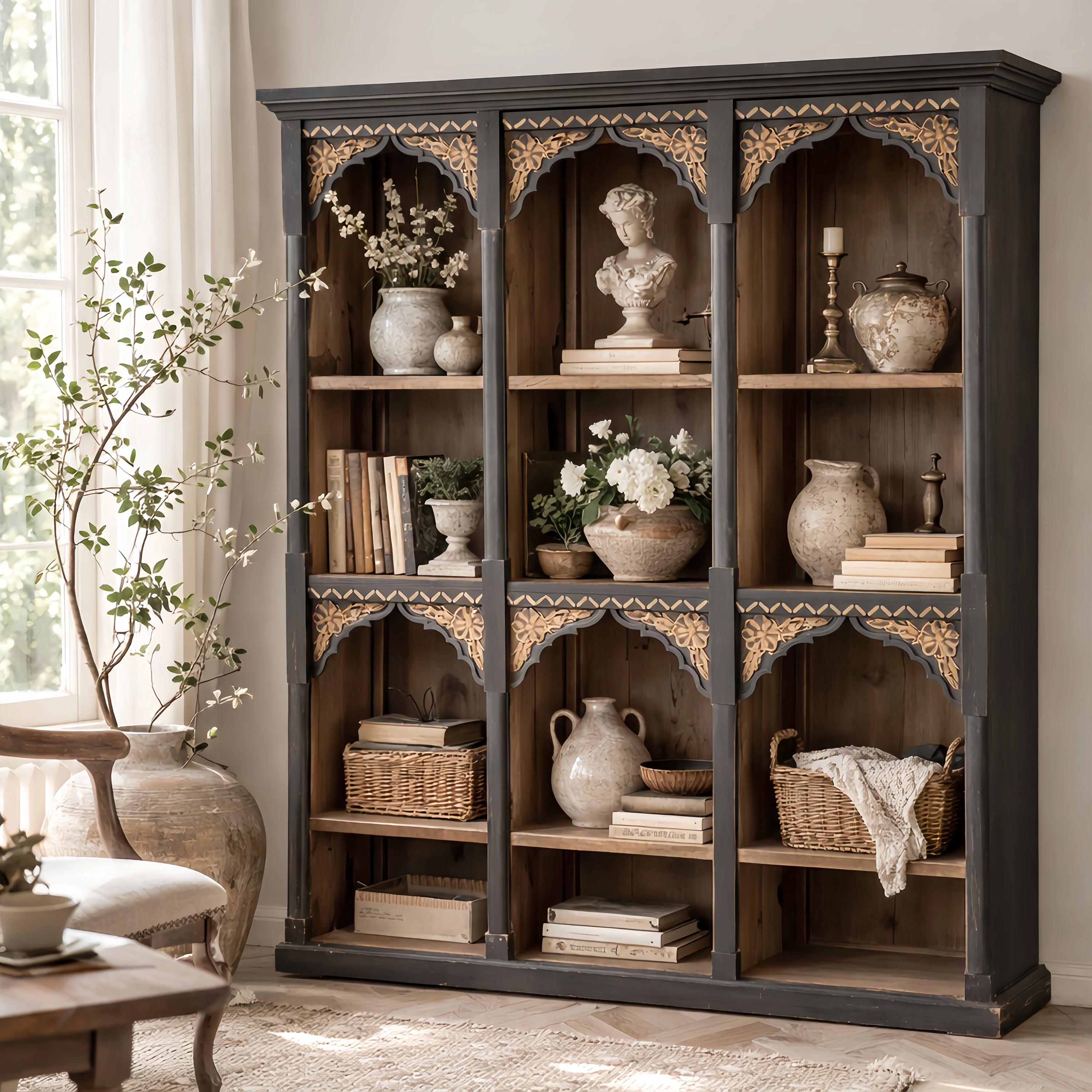 Vintage Antique Open Bookcase - Etsy