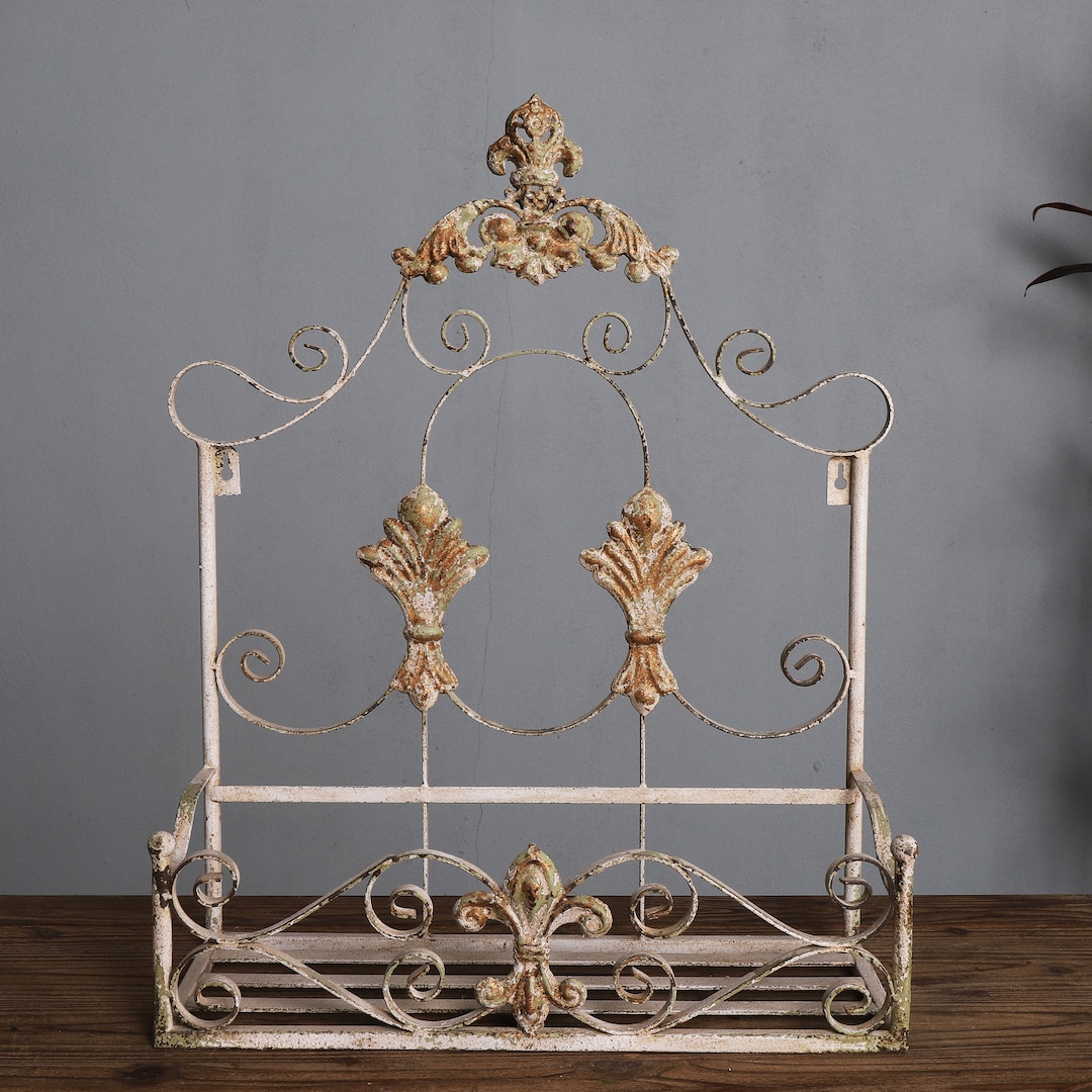 Rustic Iron Rack Vintage Iron Wall Rack, Rustic French Country Decor - Etsy