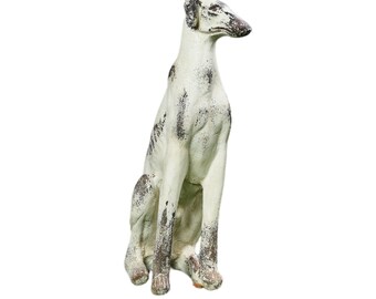 Vintage Whippet Dog Statue - Elegant Distressed Canine Sculpture for Home Decor, Ideal Gift for Pet Lovers and Collectors