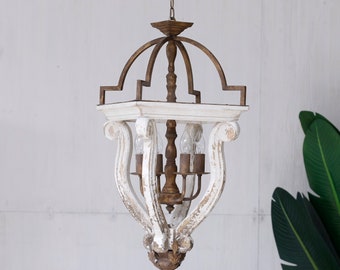 French Country Pendant Light, Rustic Lantern Chandelier