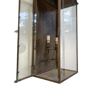 Vintage Wall Lantern with Glass Door, Double Light French Style Wall Sconce image 5