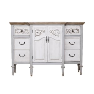 Vintage Sideboard Cabinet – Rustic French Country Buffet with Drawers and Doors, Farmhouse Storage Console image 2