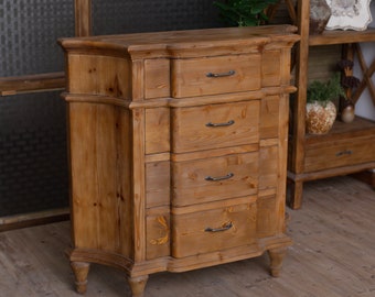Vintage Rustic Wooden Dresser - Farmhouse Decor, Handmade Storage Chest, Antique Style Furniture