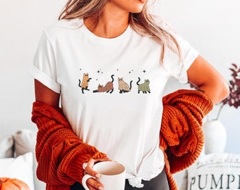 Halloween Cats T-Shirt, Spooky Season Cat Lover Tee
