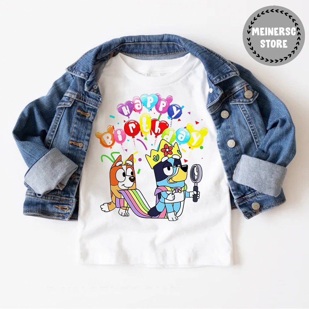 Personalized Bluey Bingo Birthday Shirt Bluey Birthday Etsy