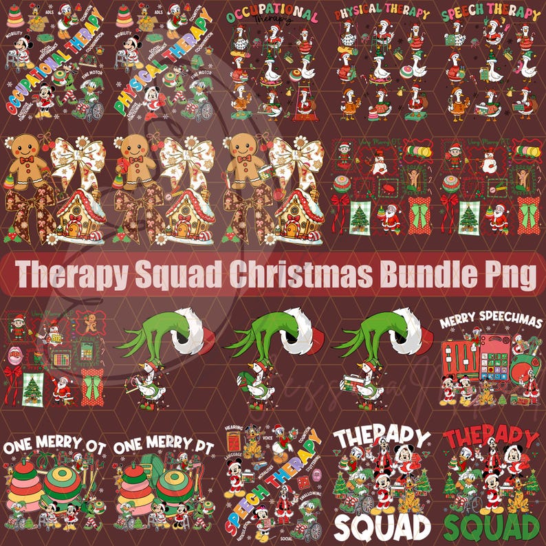 60+ Ot Pt Slp Christmas Png Bundle, Therapy Squad Png Bundle, Therapy ...