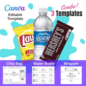 Combo Pack Canva Templates | Party Favor DIY Digital Templates