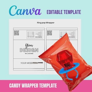 Candy Wrapper Template: Editable DIY Party Favor (PDF File Access)