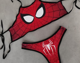 Conjunto de lencería Spiderman/kuromi/hombre araña/ lingerie disfraz araña