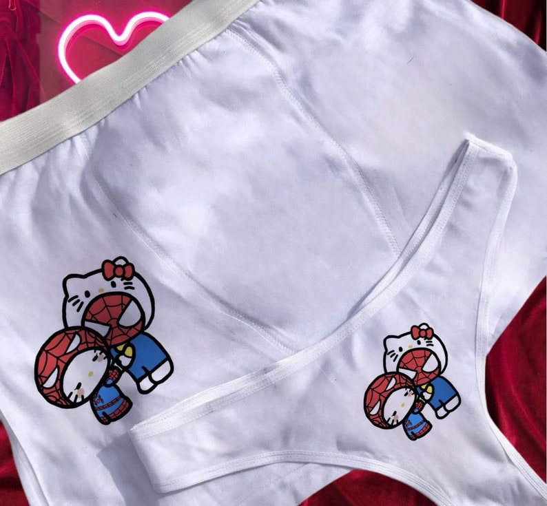 Ensemble de sous-vêtements pour couples Spiderman Spiderman kitty