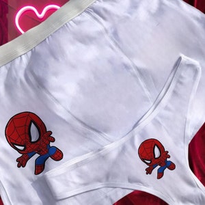 Ensemble de sous-vêtements pour couples Spiderman Spiderman white