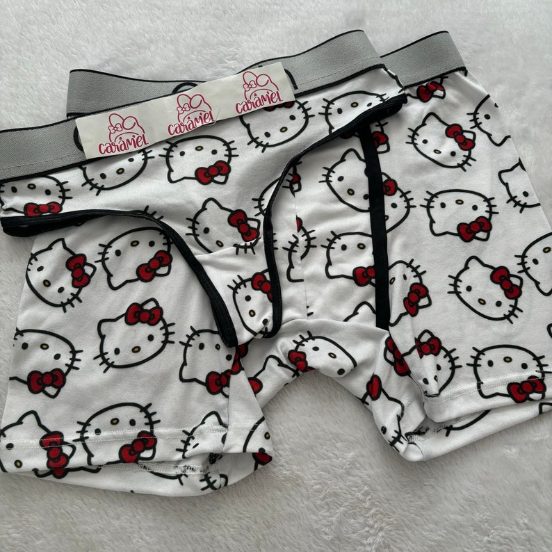 matching underwear Couple Spider/kitty/cinnamoroll, boxer and thong Kitty white