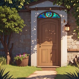 Mysterious Garden Door Artwork