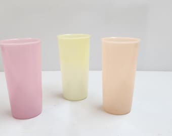 Vintage Tupperware pastel tumblers, no lids