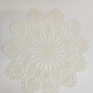 Vintage Handmade Crocheted Doily, ornamental mat, home decor