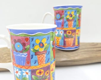 Collectible Bone China Made by Duchess Floral Patchwork design-set of 2