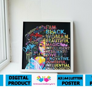Black Women Poster, Women Poster Art, Wall Art Prints, Digital Print, Instant Download, Minimalist Wall Art, Feminism Art, Women Empowerment