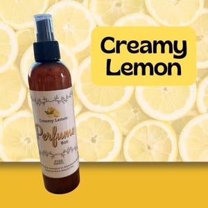 Creamy Lemon Perfume – Lemon Body Mist – Natural Hair & Body Spray – Sweet Citrus Scent – Handmade Perfume – Kid Friendly – Essential Oils