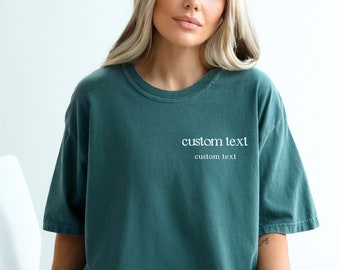 Comfort Colors Custom Pocket Shirt, Custom Oversized Shirt, Personalized Comfort Colors Tee, Your Custom Text Here T-shirt, Aesthetic Custom