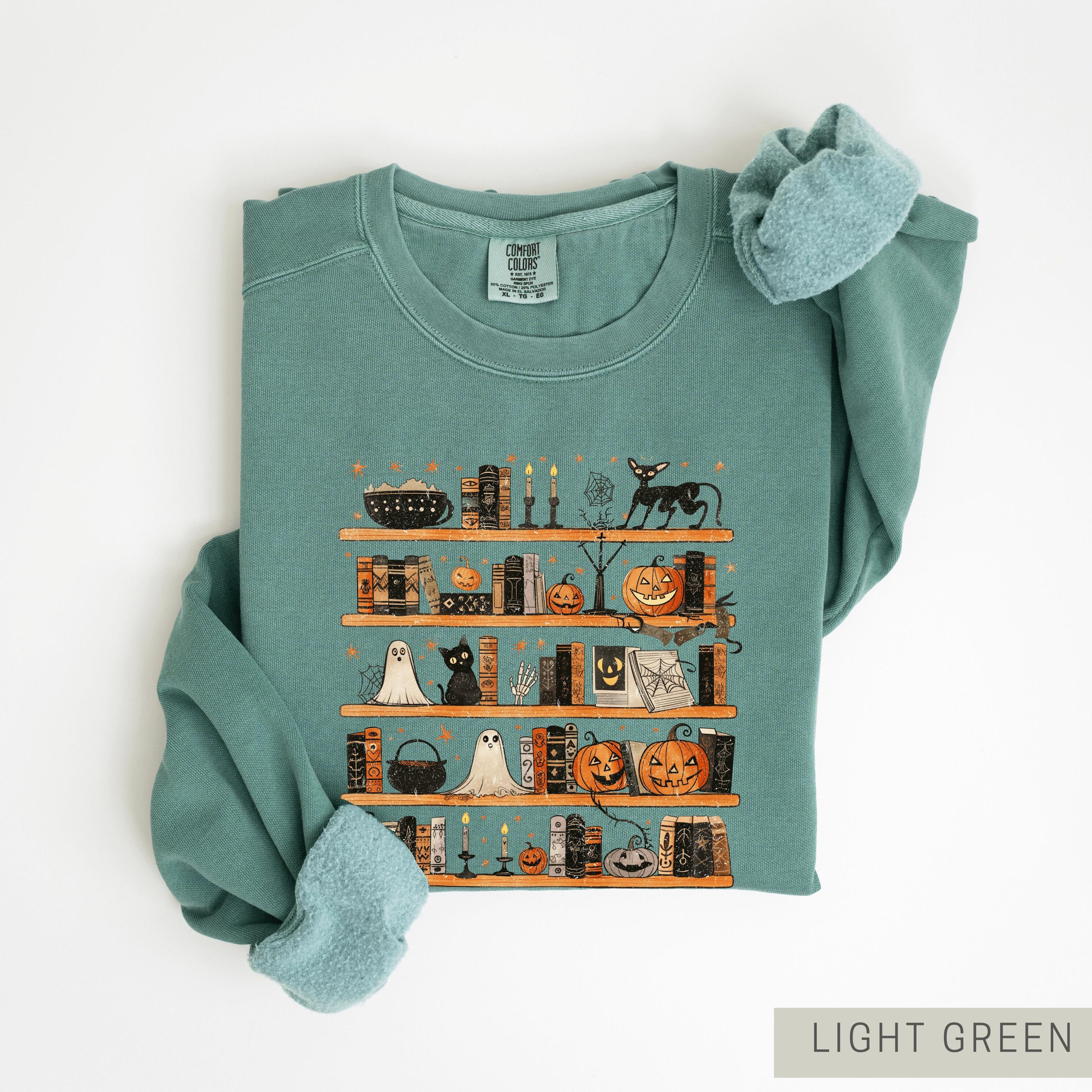 Vintage Retro Halloween Sweatshirt, Halloween Teacher Gift, Books Lover Crewneck, Spooky Season, Comfort Colors, Halloween Shirt, Librarian