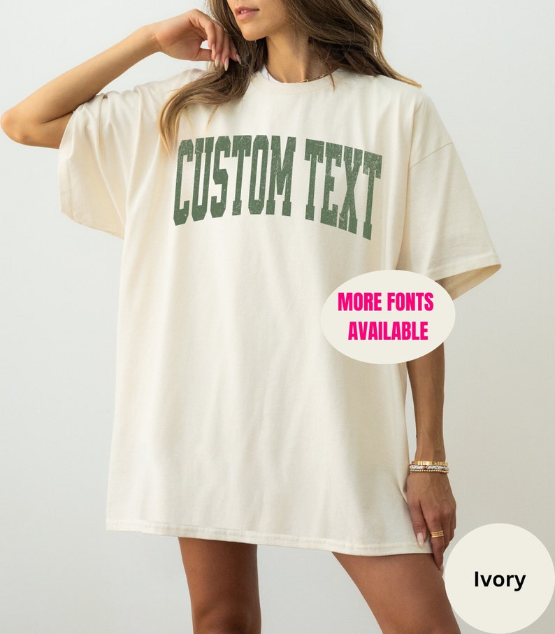 Custom Your Text Comfort Colors Shirt, Custom oversized shirt, Personalized comfort colors tee, Your custom text here t-shirt, Custom design image 1