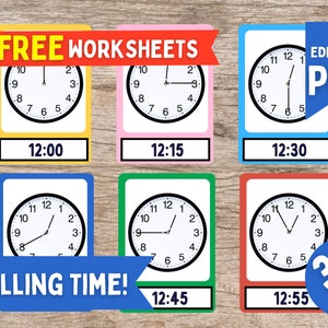 Schede flash stampabili per raccontare il tempo • 30 carte Montessori modificabili • Schede flash Nomenclatura Pdf Insegnante Orologio di matematica Giocattoli Montessori Scuola materna