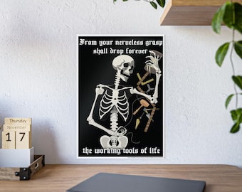 Vrijmetselaars-gereedschap skelet - poster