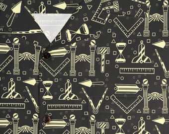Vrijmetselaars-print - Hawaiiaans shirt