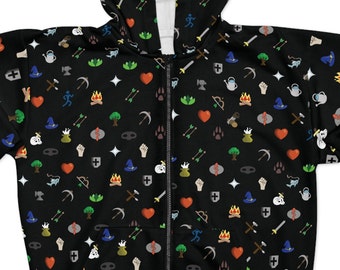 Runescape Skills-print - hoodie met rits