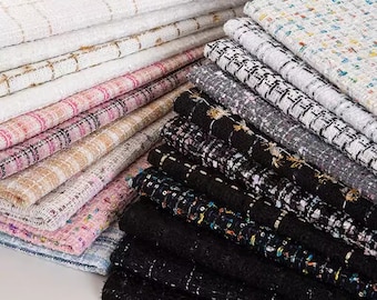 Tweed Fabric, Woven Fabric, Boucle Fabric, Fashion Tweed Fabric, Coat Dress Fabric, Upholstery Fabric, Apparel Fabric, By the Half Meter